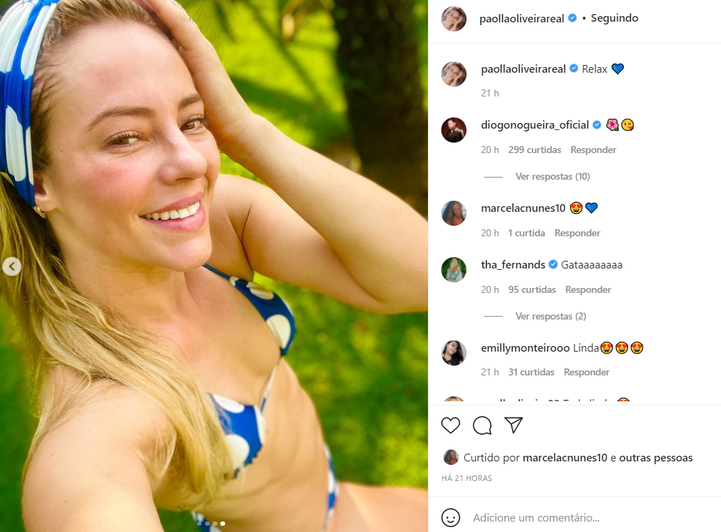 De biquíni Paolla Oliveira ostenta boa forma em novas fotos