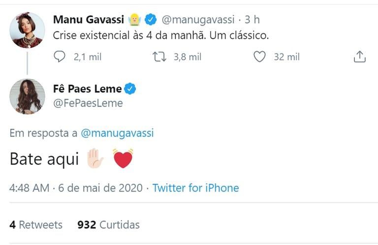 Manu Gavassi revela dificuldade para dormir