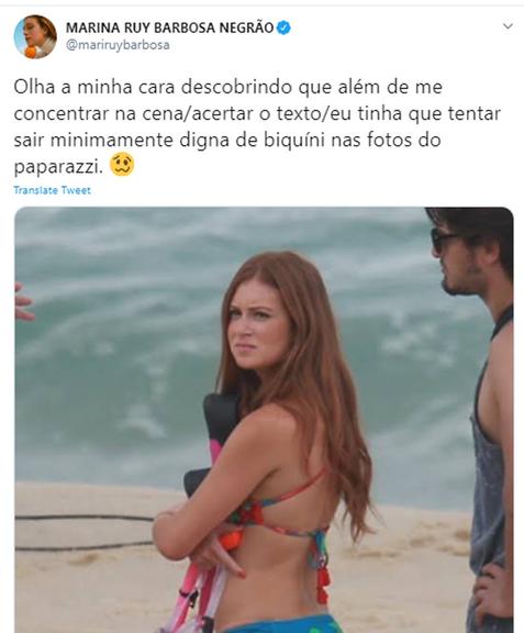 Marina Ruy Barbosa comenta cena de 'Totalmente Demais' em que aparece de biquíni