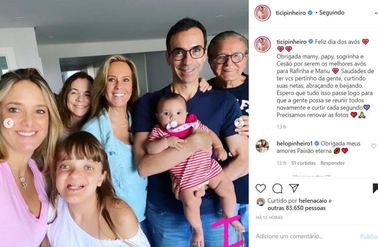 Ticiane Pinheiro mostra fotos da família