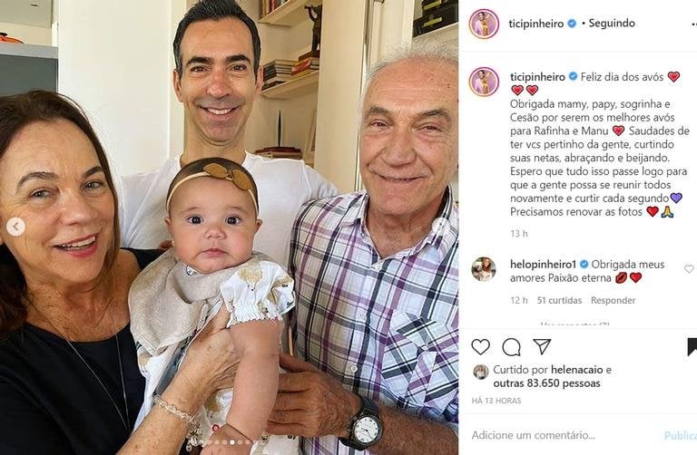 Ticiane Pinheiro mostra fotos da família