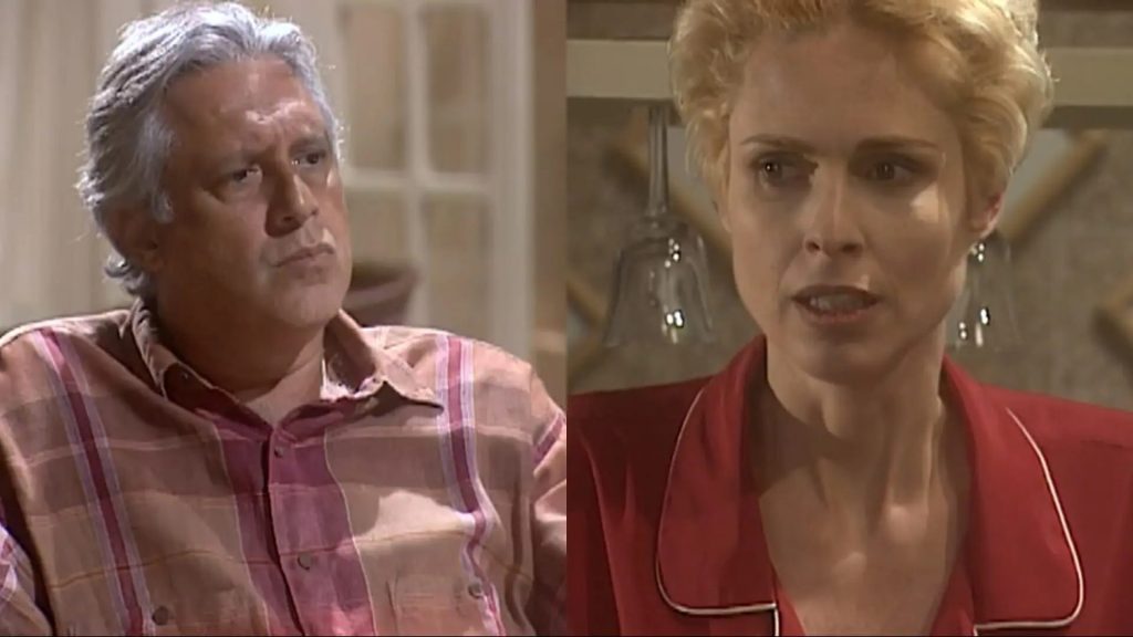 Bruno (Antonio Fagundes) e Léia (Silvia Pfeifer) de 'O Rei do Gado' - (Crédito: Reprodução/TV Globo)