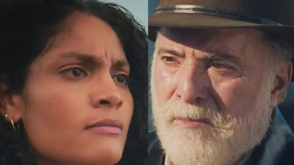 Aline (Bárbara Reis) e Antônio (Tony Ramos) em 'Terra e Paixão'