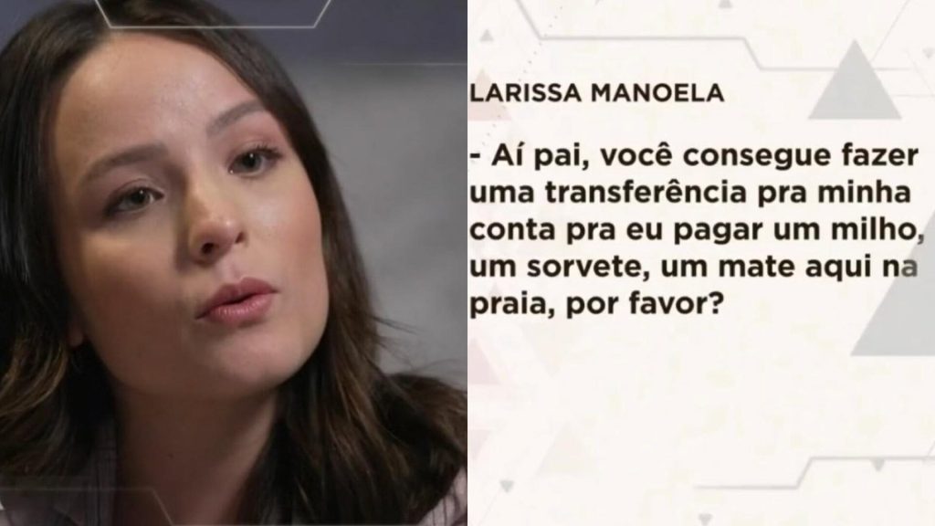 Larissa Manoela pedia dinheiro ao pai para comprar milho e sorvete