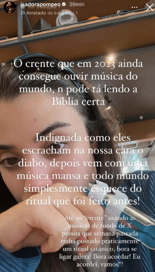 Cantora gospel fala sobre 'ritual satânico' e web aponta indireta para Luísa Sonza 