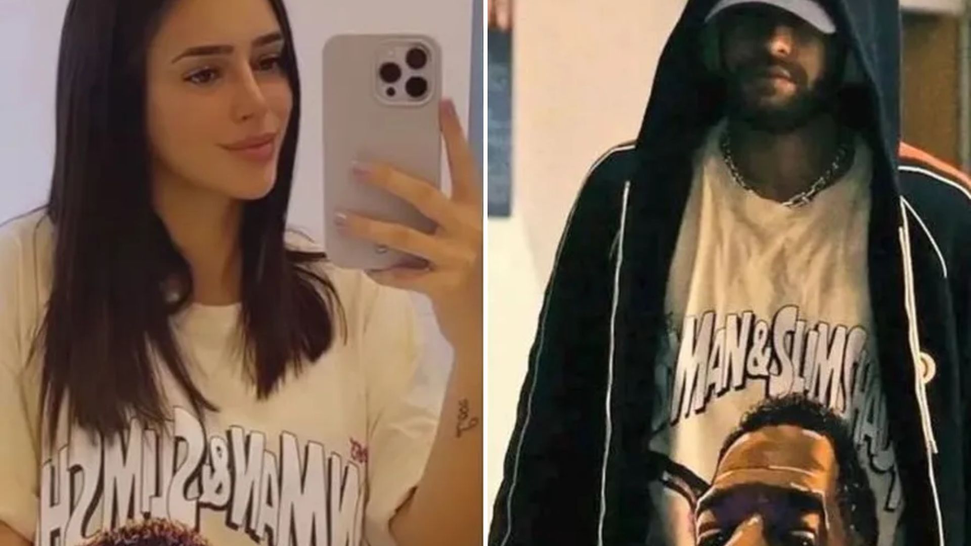 Bruna Biancardi e Neymar usando a mesma camiseta - Reprodução/Instagram