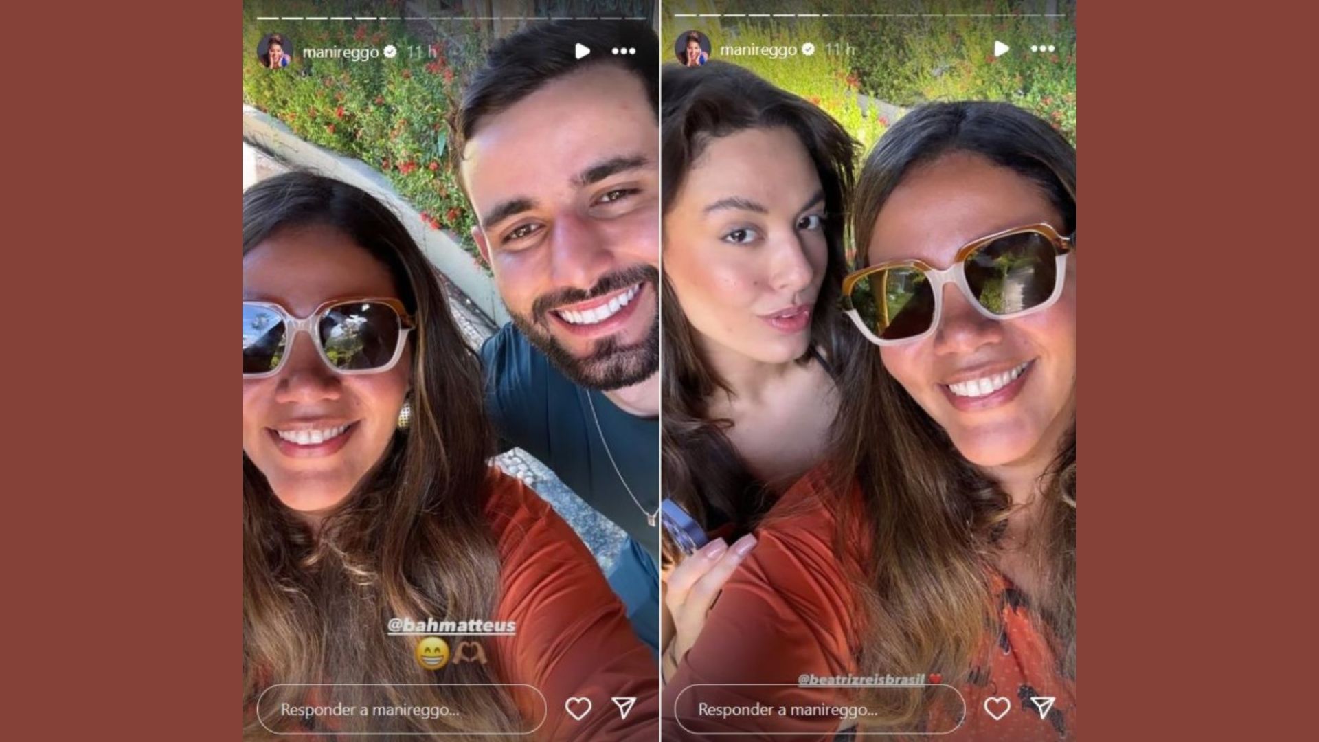 Mani Reggo com Matteus e Beatriz - Reprodução / Instagram