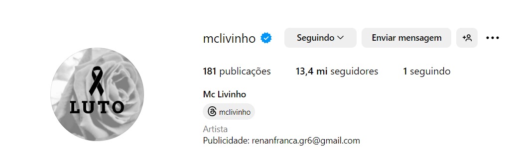 Perfil MC Livinho (Reprodução/Instagram)