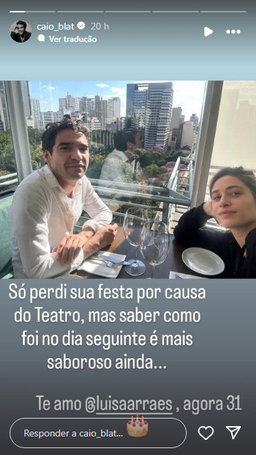 Story de Caio Blat - Reprodução/Instagram