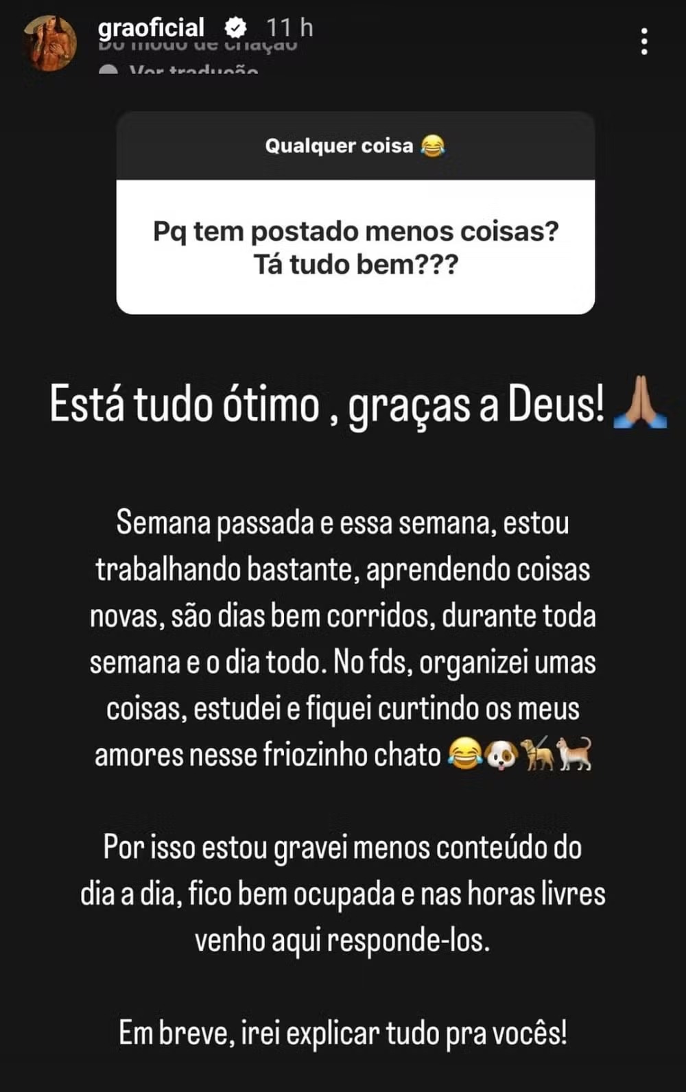 Post Gracyanne Barbosa (Reprodução/Instagram)