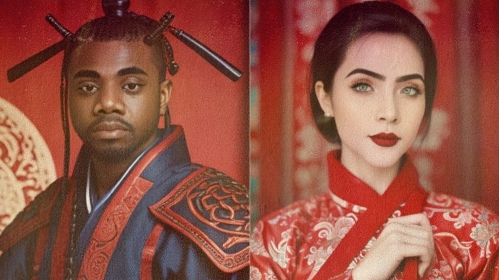 Imagens falsas de Davi Brito e Jade Picon para divulgar a novela 'Pé de Chinesa'