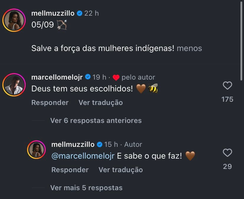 Mell Muzzillo surge com look ousado e ganha comentário de Marcello Melo Jr