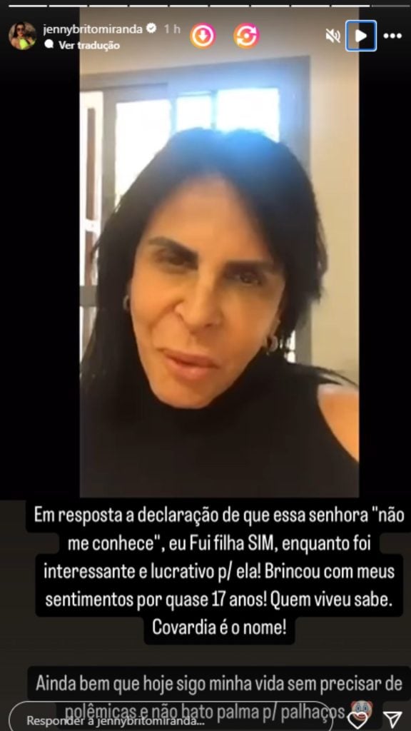 Story de Jenny Miranda - Reprodução/Instagram