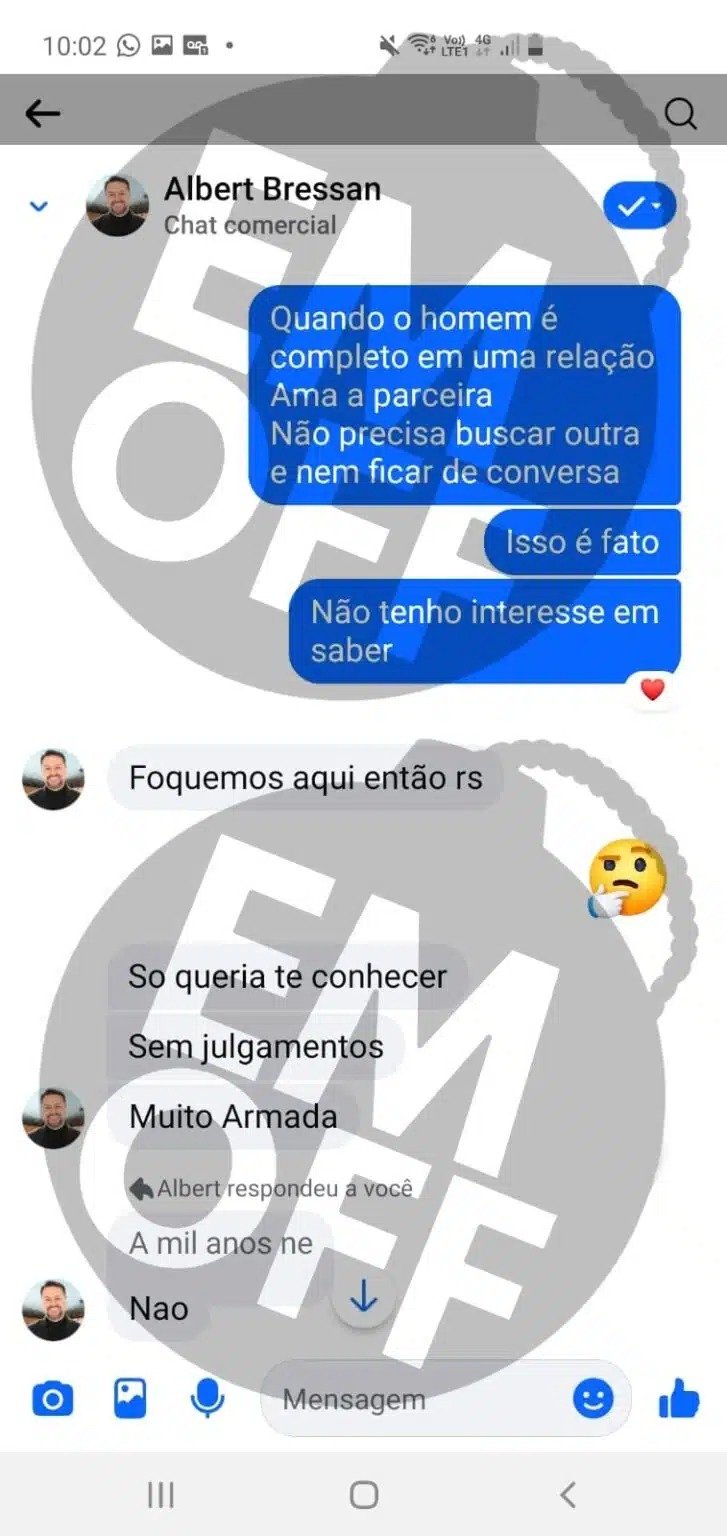 Conversas de peão são expostas (Em OFF)