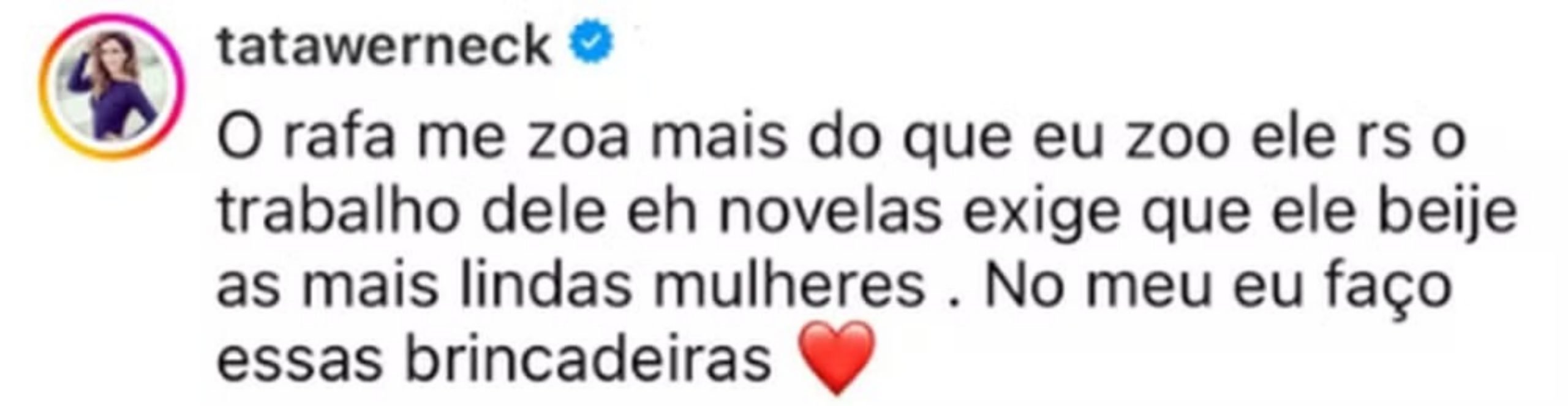 Tata Werneck responde seguidora (Reprodução/Instagram)