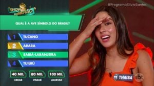 Pergunta do Show do Milhão - Reprodução/SBT