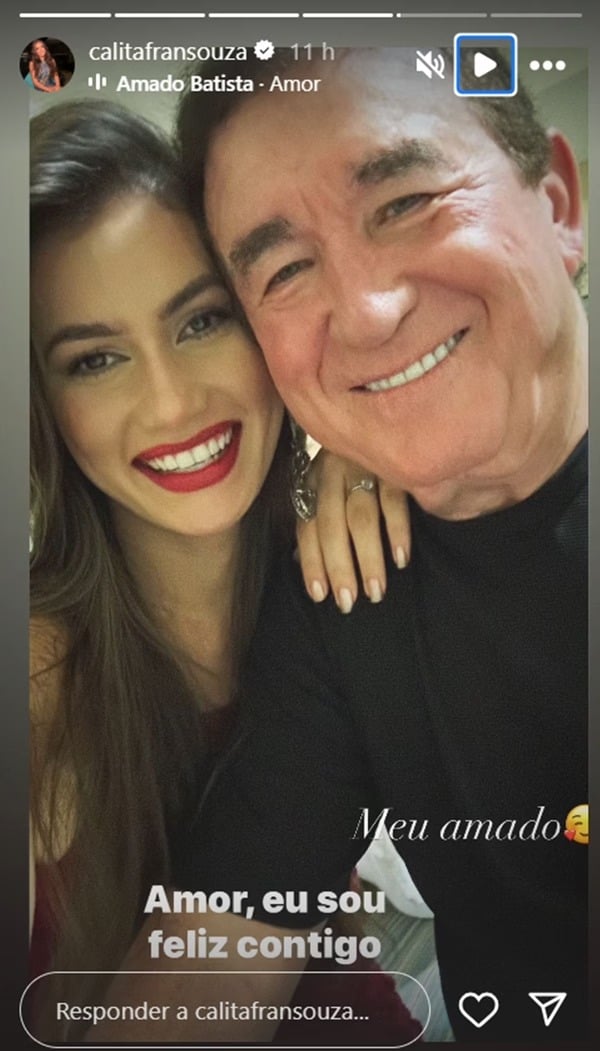 Calita Franciele Miranda e Amado Batista (Reprodução/Instagram)