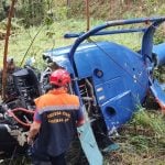 Bombeiros e Defesa Civil participam do resgate após queda de helicóptero em Caieiras - Foto: Bombeiros/Defesa Civil