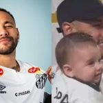 Neymar aparece pela primeira vez em público com os três filhos