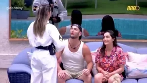 Renata, Diego Hypolito e Daniele Hypolito no BBB 25 - Reprodução/Globo